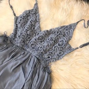 Blue Backless Maxi Dress